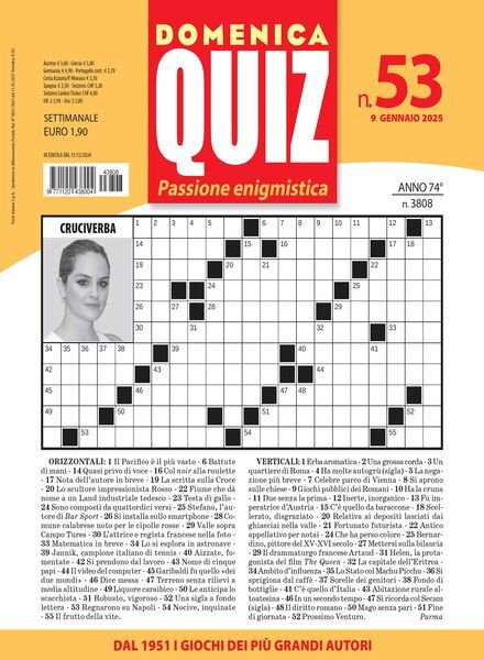 Domenica Quiz – 9 Gennaio 2025 Cover