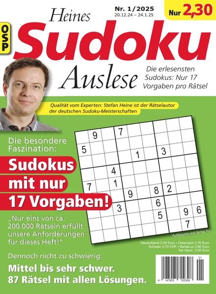 Heines Sudoku Auslese – Nr 1 2025 Cover