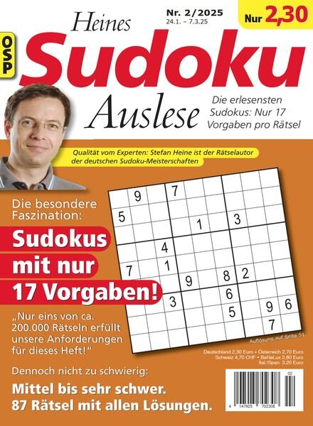 Heines Sudoku Auslese – Nr 2 2025 Cover