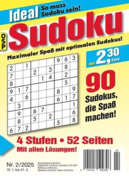 Ideal Sudoku – Nr 2 2025