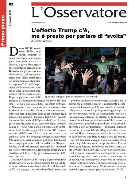 L’Osservatore – 18 Gennaio 2025 Cover