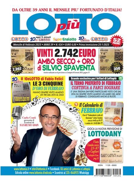 Lottopiu – Febbraio 2025 Cover