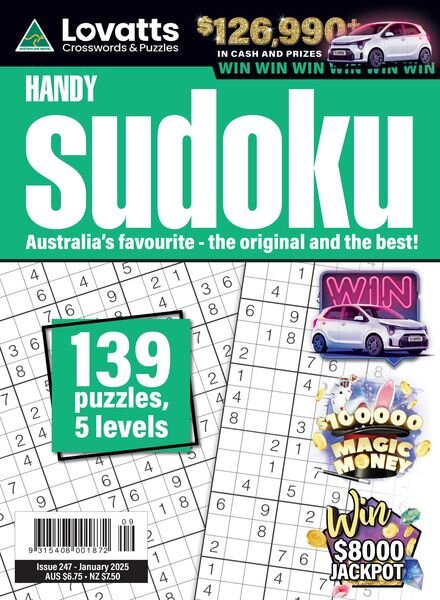 Lovatts Handy Sudoku – January 2025 Cover