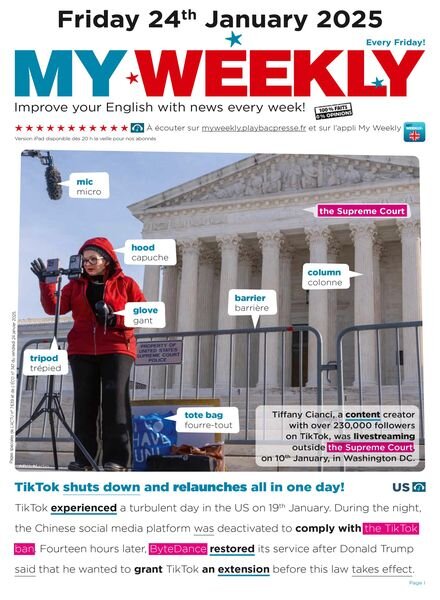 My Weekly fr – 24 Janvier 2025 Cover