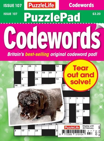 PuzzleLife PuzzlePad Codewords – January 2025 Cover
