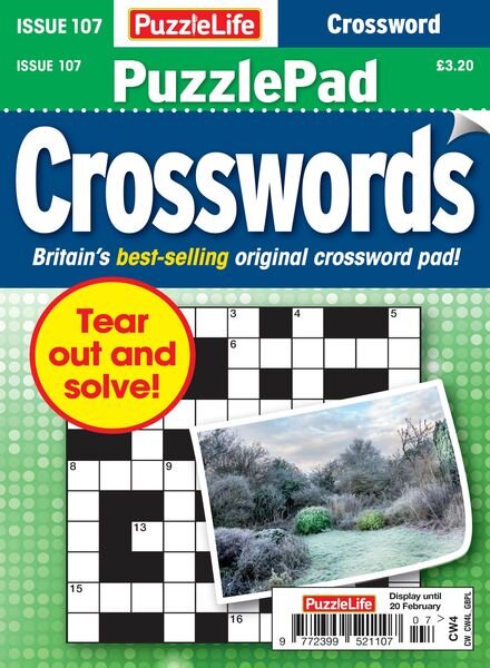 PuzzleLife PuzzlePad Crosswords – January 2025 Cover