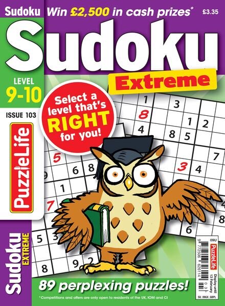 PuzzleLife Sudoku Extreme – January 2025 Cover