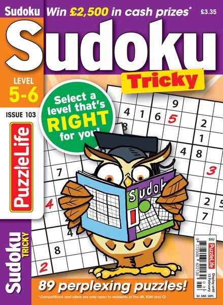 PuzzleLife Sudoku Tricky – January 2025 Cover