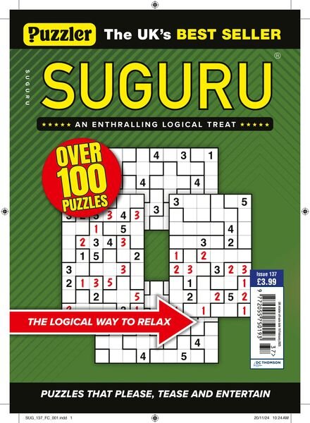 Puzzler Suguru – Issue 137 2025 Cover