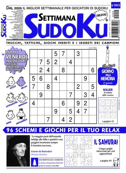 Settimana Sudoku – 24 Gennaio 2025 Cover