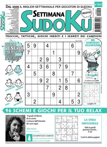 Settimana Sudoku – 3 Gennaio 2025 Cover