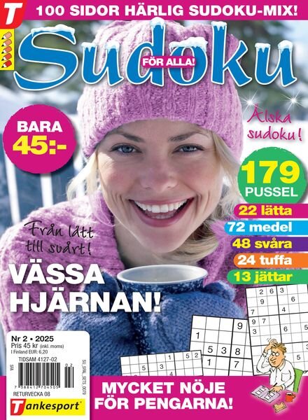 Sudoku for Alla – 22 Januari 2025 Cover