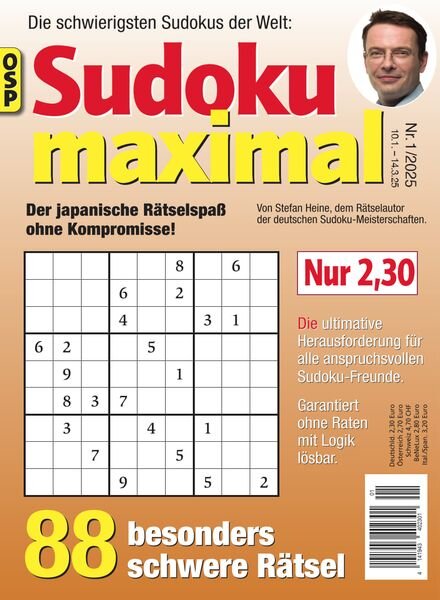 Sudoku Maximal – Nr 1 2025 Cover
