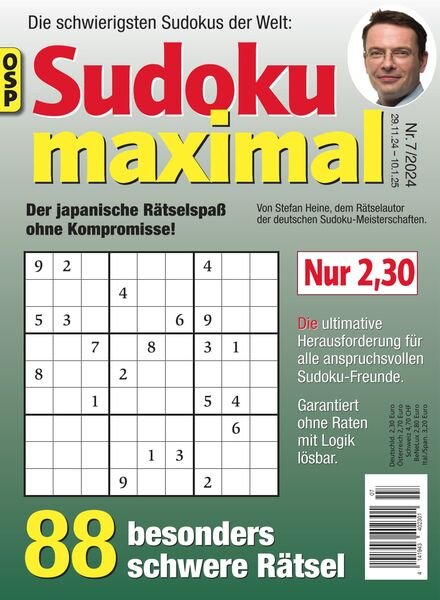 Sudoku Maximal – Nr 7 2024 Cover