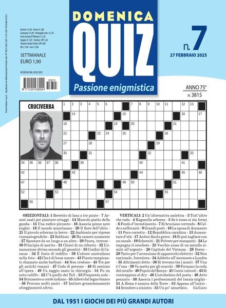 Domenica Quiz – 27 Febbraio 2025 Cover