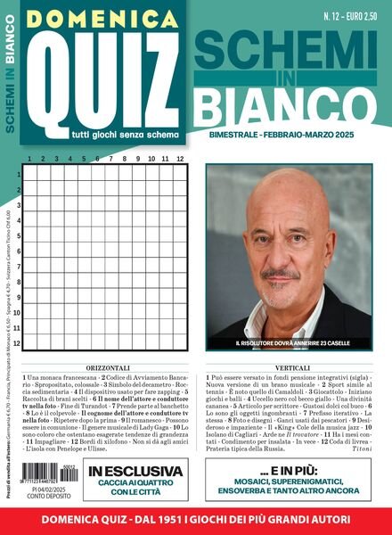 Domenica Quiz Schemi in Bianco – Febbraio-Marzo 2025 Cover