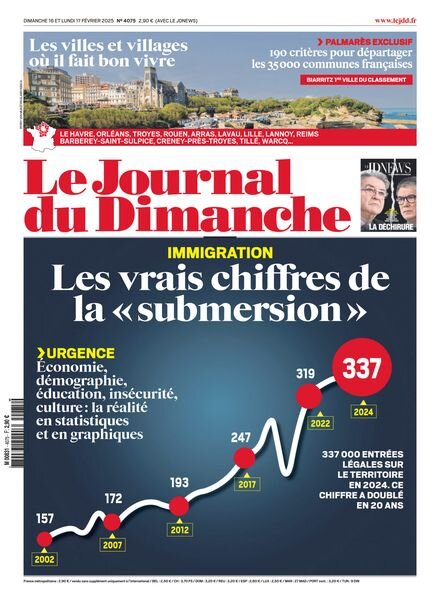 Le Journal du dimanche – 16 Fevrier 2025 Cover