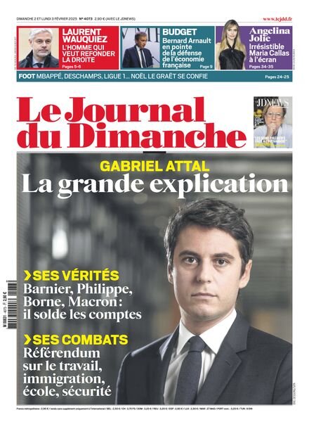 Le Journal du dimanche – 2 Fevrier 2025 Cover