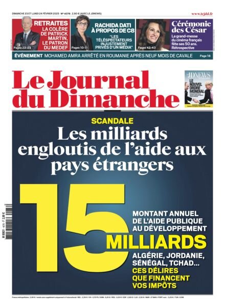 Le Journal du dimanche – 23 Fevrier 2025 Cover