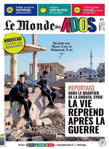 Le Monde des Ados – 12 Fevrier 2025 Cover