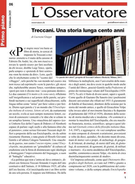 L’Osservatore – 8 Febbraio 2025 Cover
