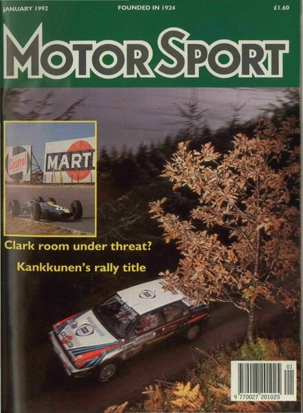 Motor Sport Magazine – January 1992 Cover