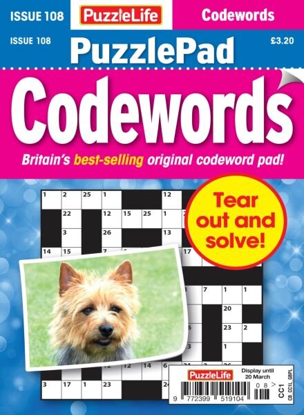 PuzzleLife PuzzlePad Codewords – February 2025 Cover