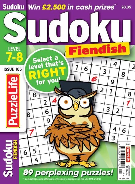 PuzzleLife Sudoku Fiendish – February 2025 Cover