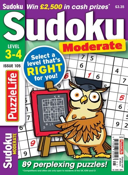 PuzzleLife Sudoku Moderate – February 2025 Cover