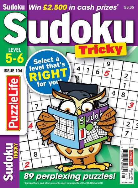 PuzzleLife Sudoku Tricky – February 2025 Cover