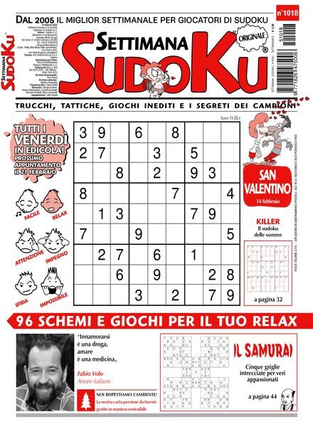 Settimana Sudoku – 14 Febbraio 2025 Cover