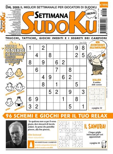 Settimana Sudoku – 31 Gennaio 2025 Cover