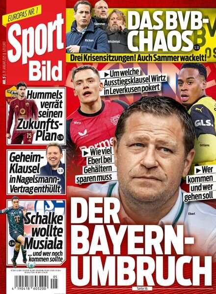 Sport Bild – 29 Januar 2025 Cover