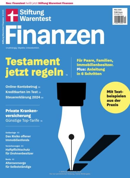 Stiftung Warentest Finanztest – Marz 2025 Cover