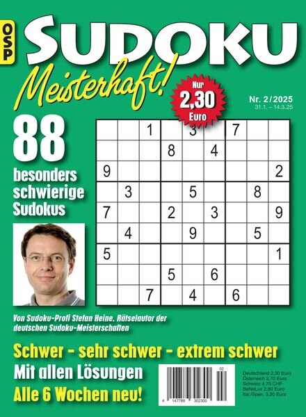 Sudoku Meisterhaft – Nr 2 2025 Cover
