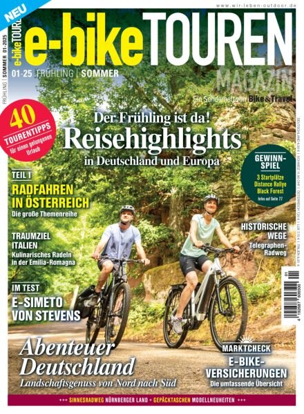 E-Bike Touren Magazin – Fruhling-Sommer 2025 Cover