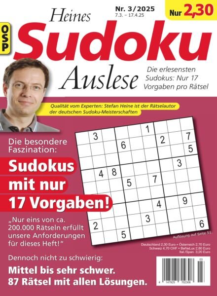 Heines Sudoku Auslese – Nr 3 2025 Cover