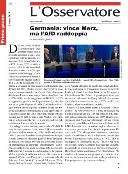 L’Osservatore – 1 Marzo 2025 Cover