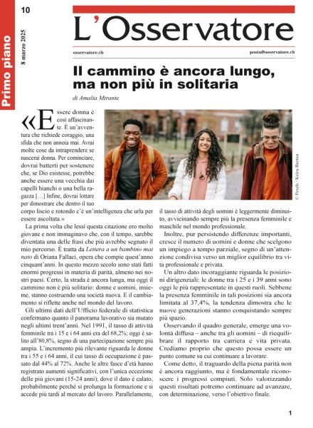L’Osservatore – 8 Marzo 2025 Cover