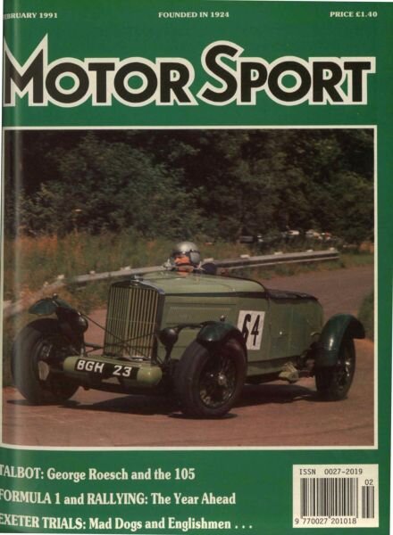 Motor Sport Magazine – February 1991 Cover