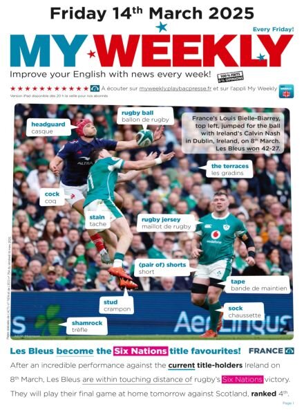 My Weekly fr – 14 Mars 2025 Cover