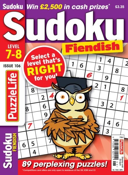 PuzzleLife Sudoku Fiendish – March 2025 Cover