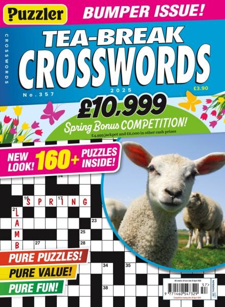Puzzler Tea-Break Crosswords – Issue 357 2025 Cover