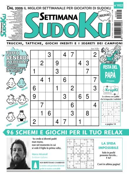 Settimana Sudoku – 14 Marzo 2025 Cover