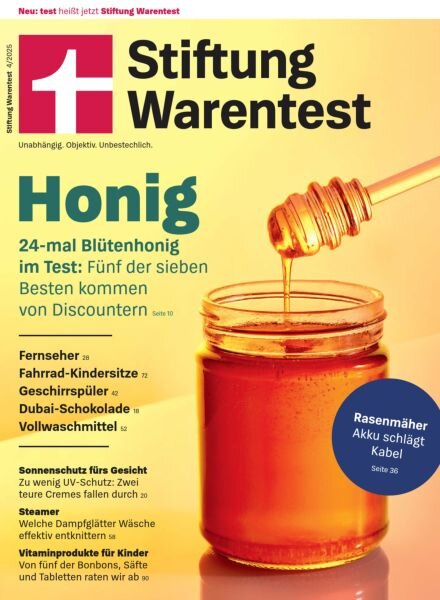 Stiftung Warentest Test – April 2025 Cover
