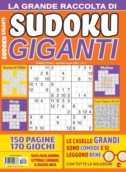 Sudoku Giganti N6 – Aprile-Maggio-Giugno 2025 Cover