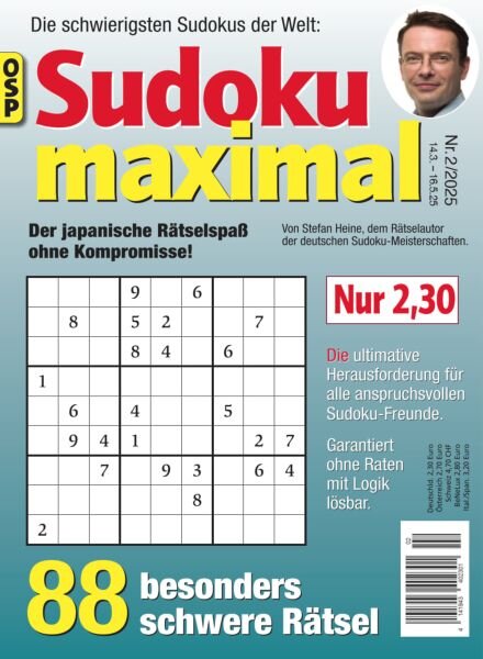 Sudoku Maximal – Nr 2 2025 Cover
