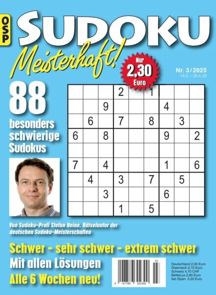 Sudoku Meisterhaft – Nr 3 2025 Cover