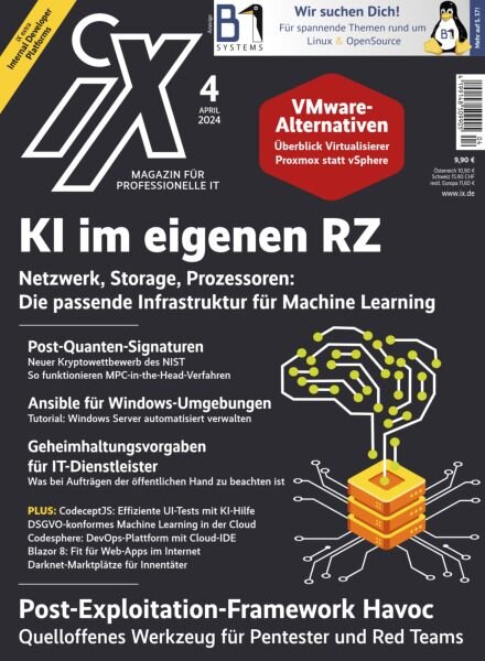 iX – Magazin fur professionelle IT – April 2024 Cover