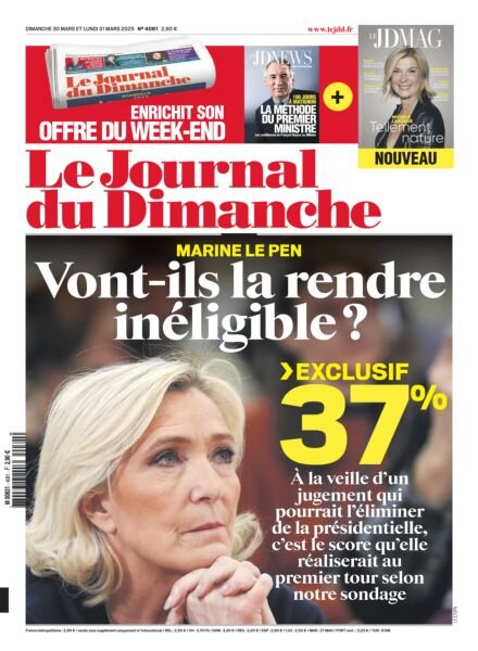 Le Journal du dimanche – 31 Mars 2025 Cover